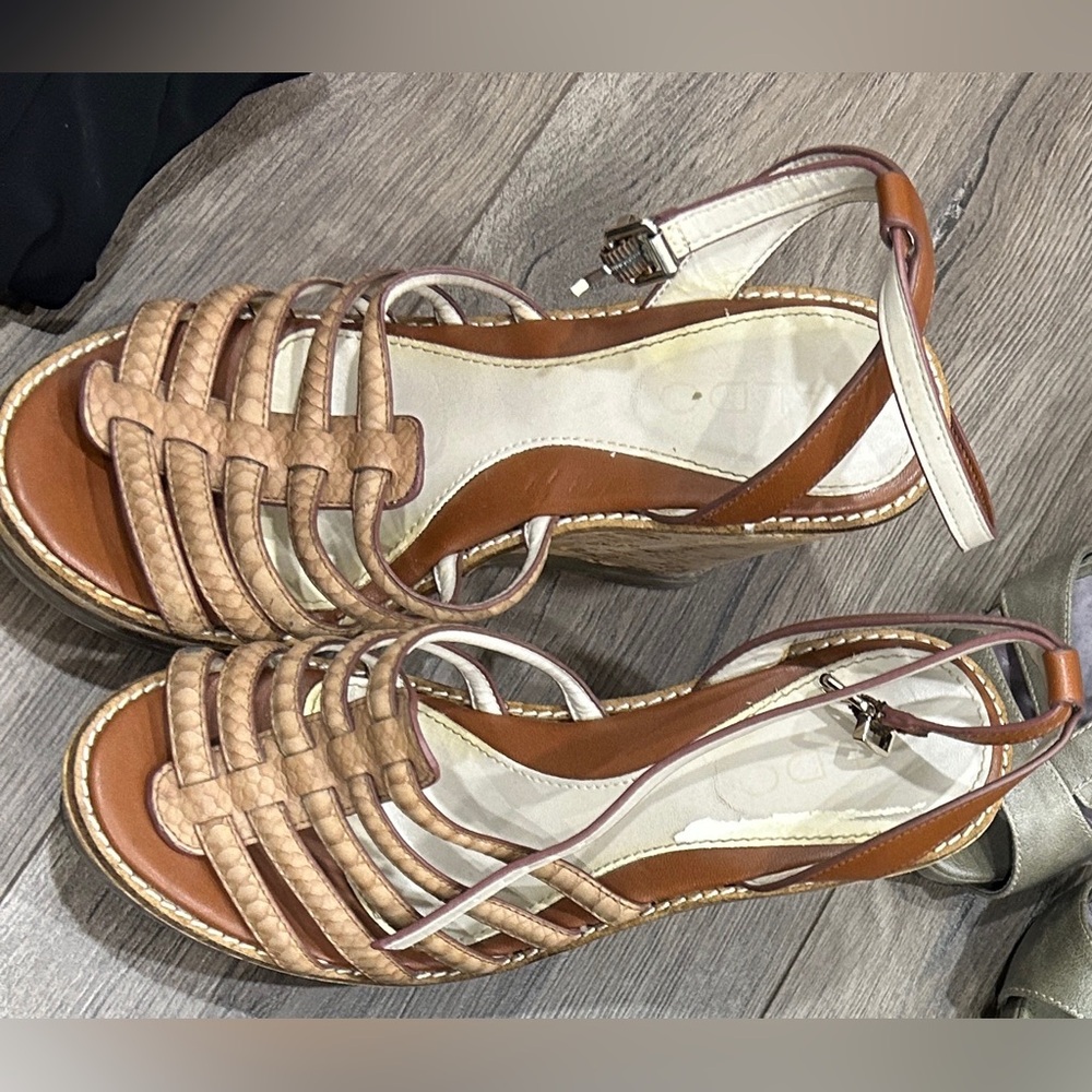Brown Woven Leather Sandals